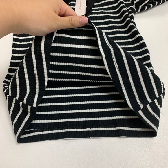 Porridge Top Womens XXS Black White Striped Puff Sleeve Keyhole Anthropologie - Picture 9 of 16